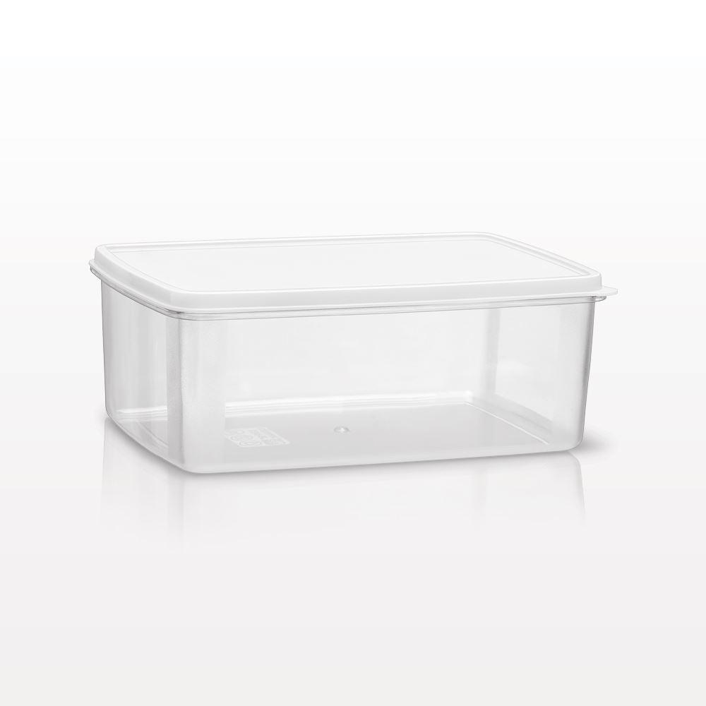 Rectangular Container, Clear with Lid, Frosted