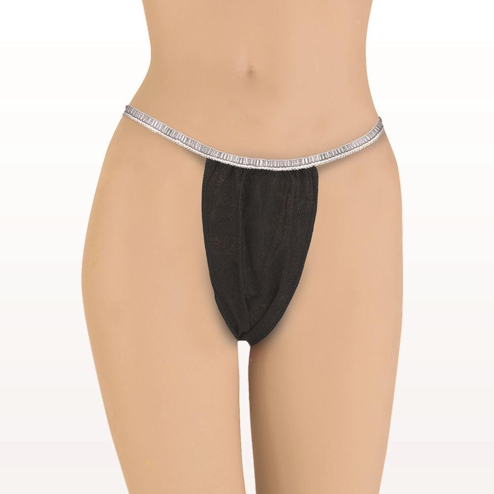 Ladies G-String Disposable Panties, Black