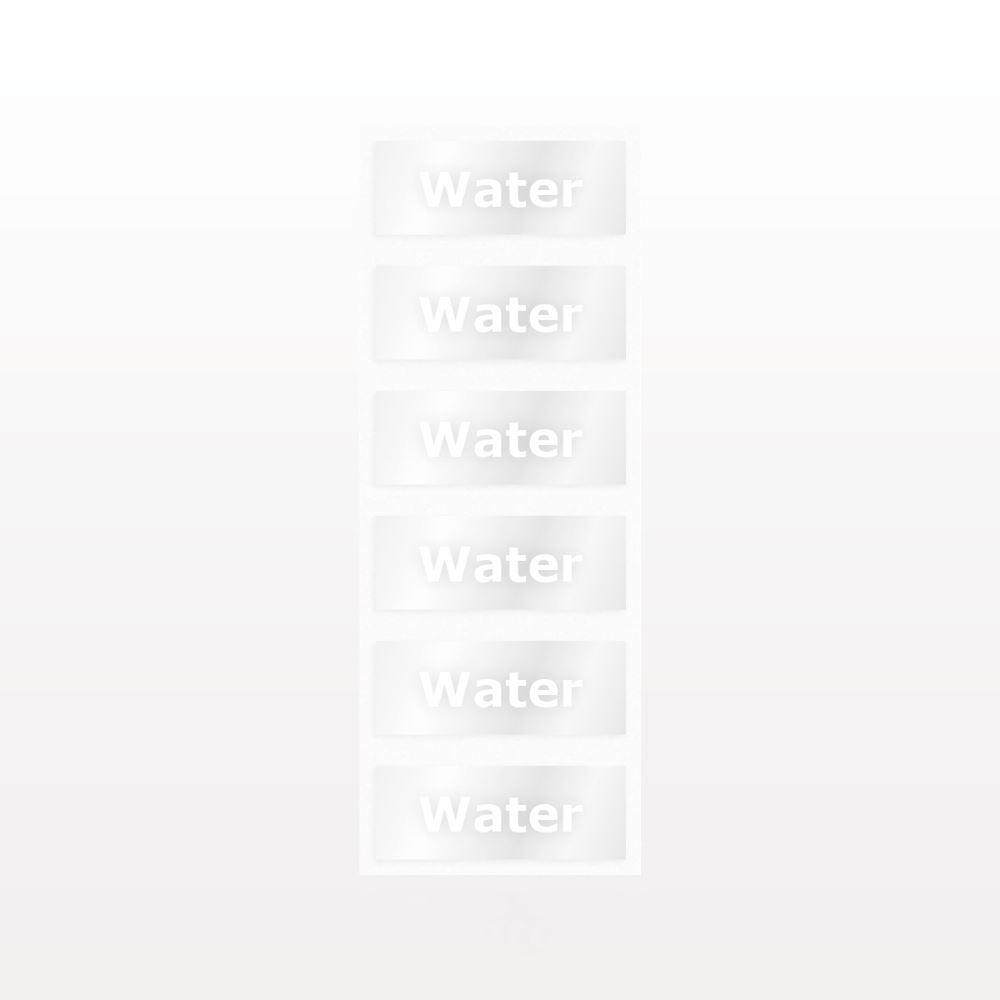 Water Label, Clear with White Lettering