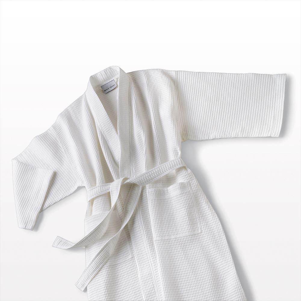 Waffle Weave Bathrobe, White