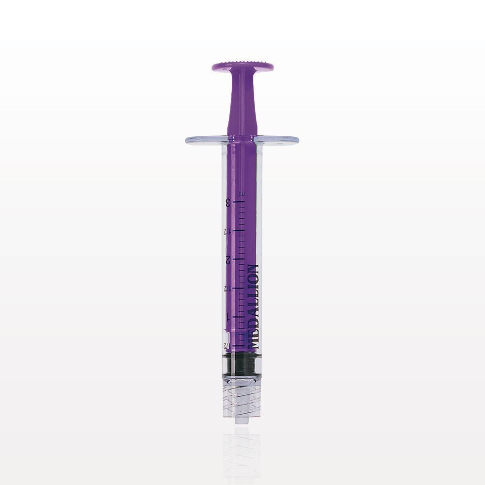 Medallion  Syringe, Male Luer Lock, Purple