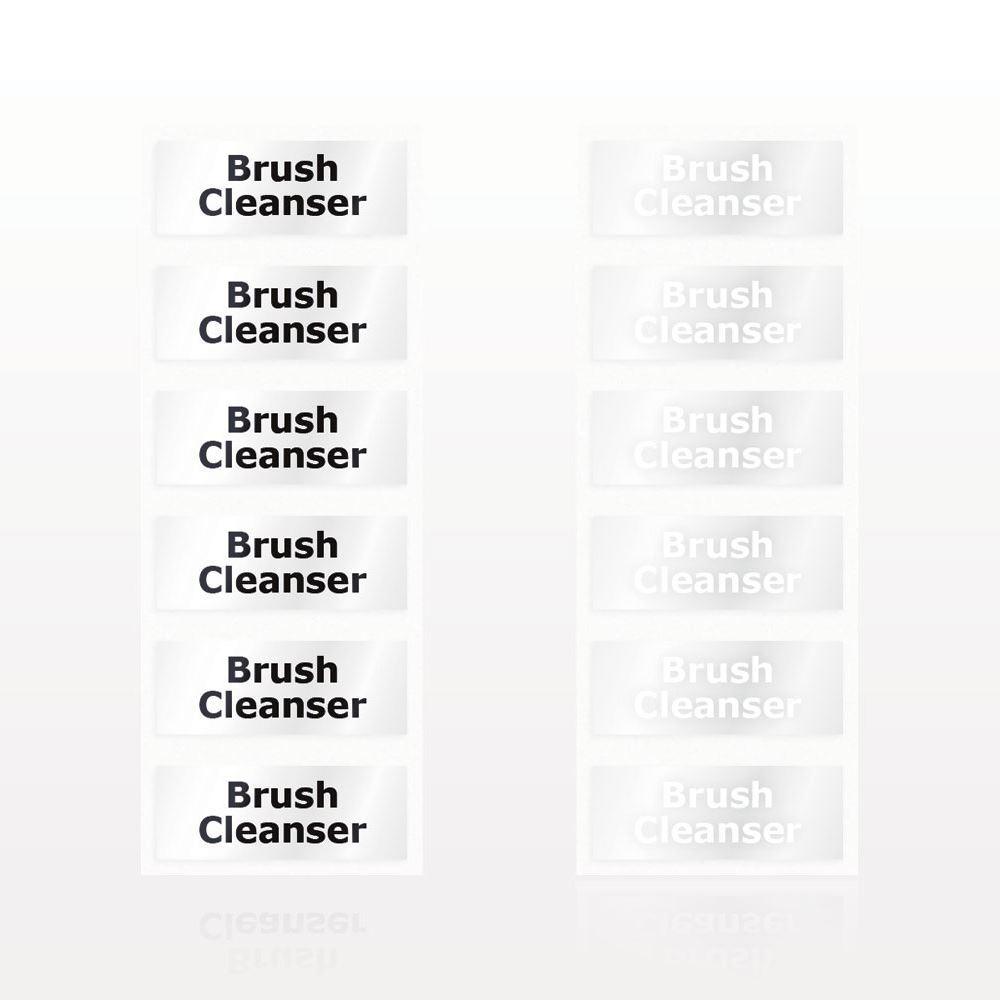 Brush Cleanser Label, Clear with Black Lettering