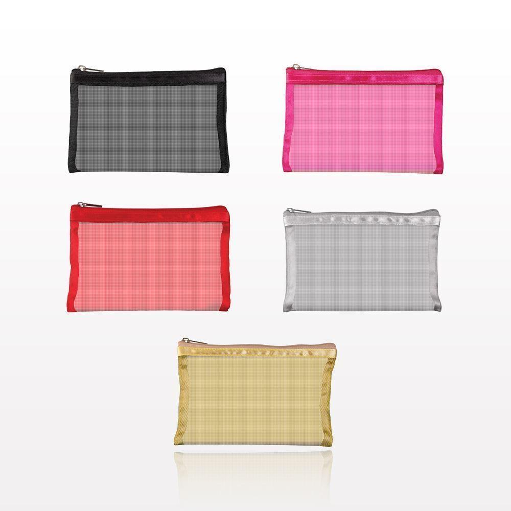 Simply Mesh  Small Pouch with Zipper Closure, Gold