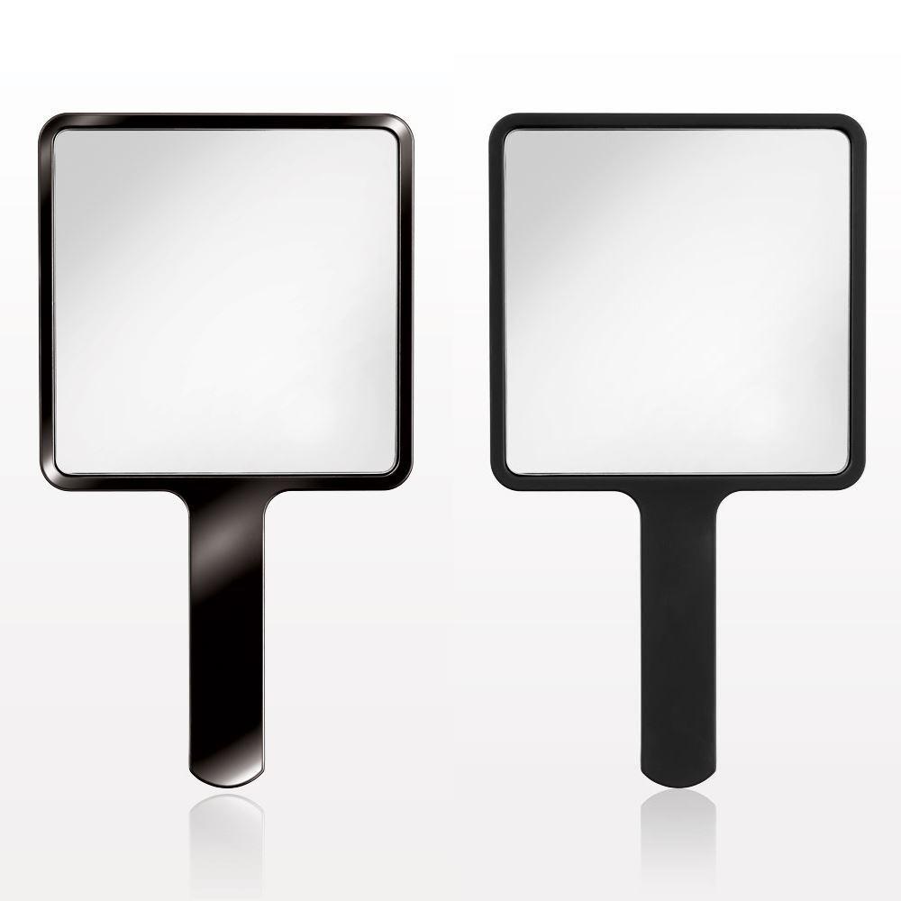 Small Hand Held Mirror, Shiny Black