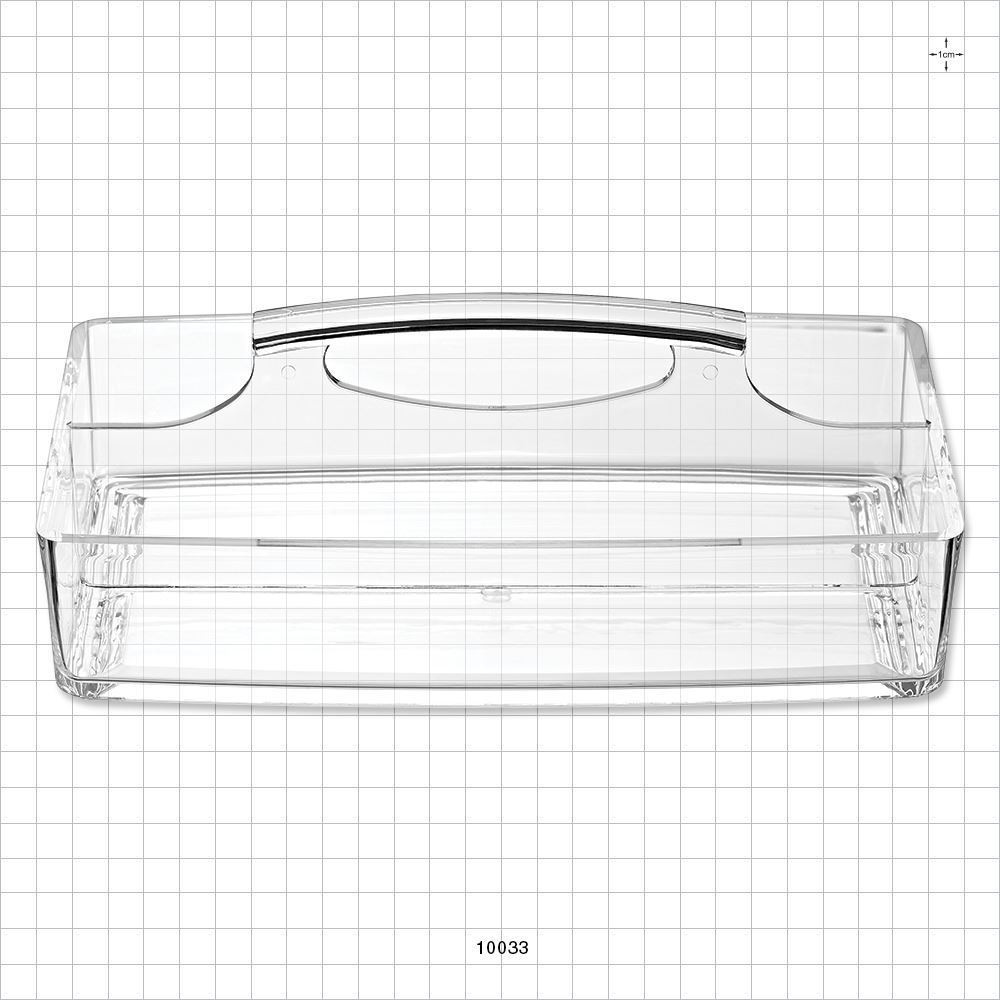 2-Compartment Rectangular Cosmetic Caddy with Carrying Handle