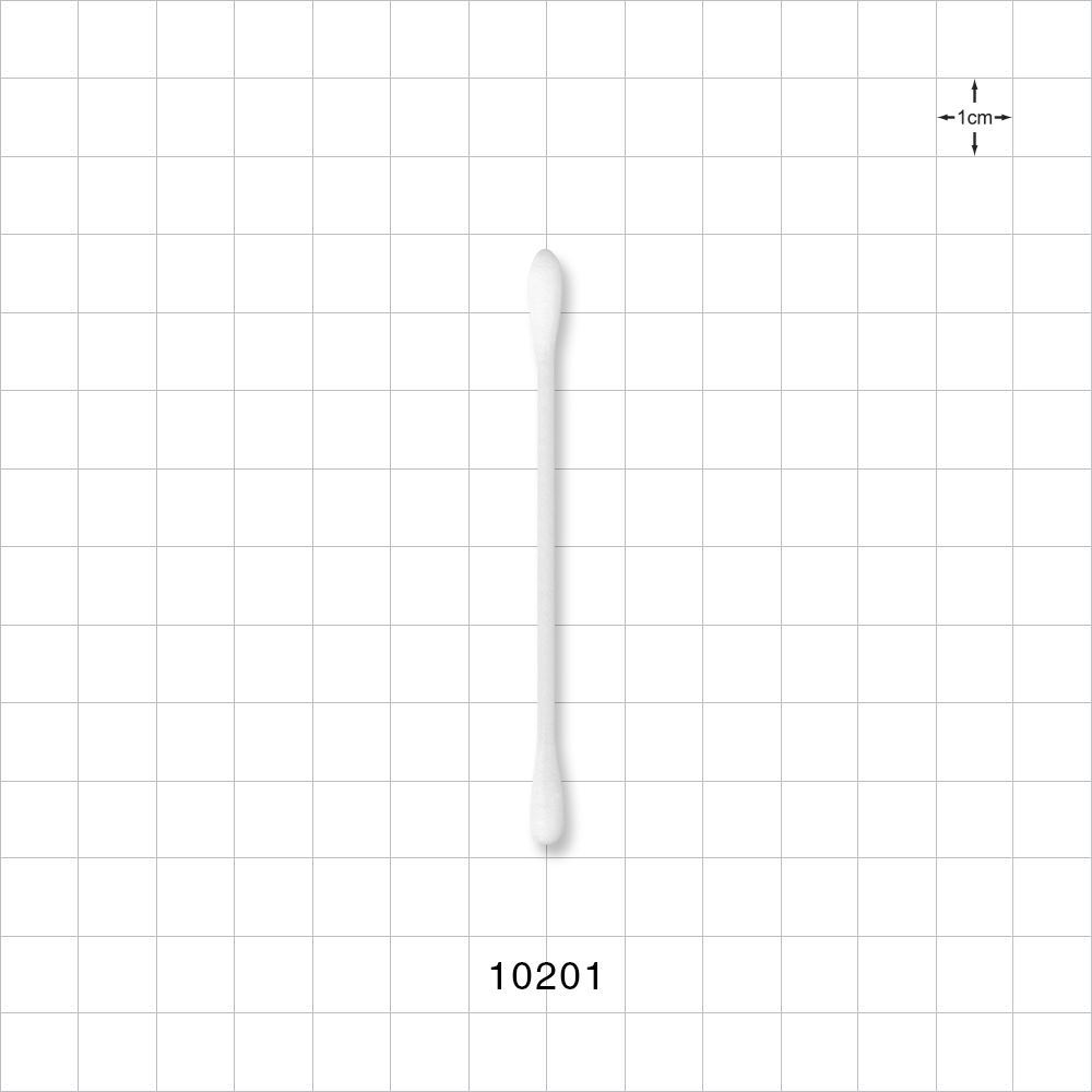 Dual Ended Tightly Wound Round Tip Swab with White Paper Handle