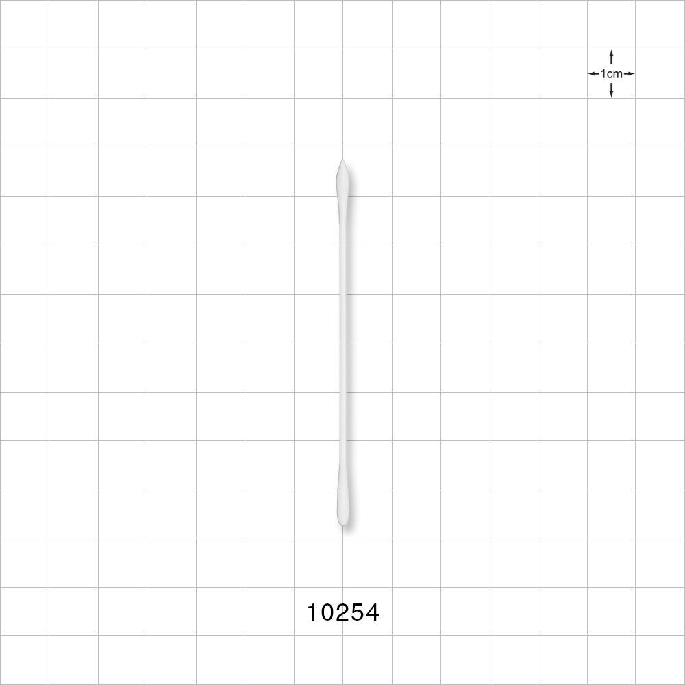 Dual Ended Mini Precision Point/Round Tip Swab with White Handle