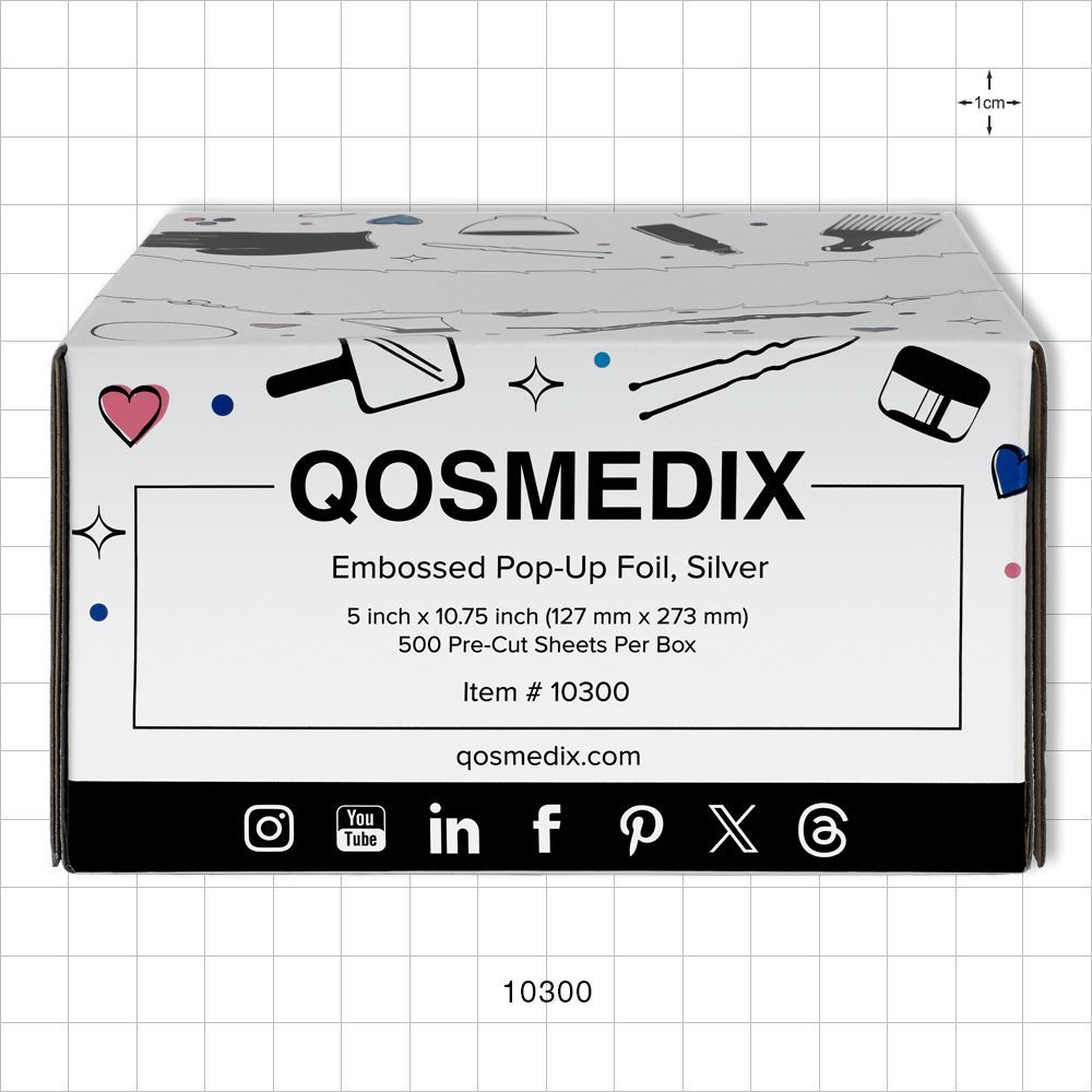 Qosmedix Embossed Pop-Up Foil, Silver