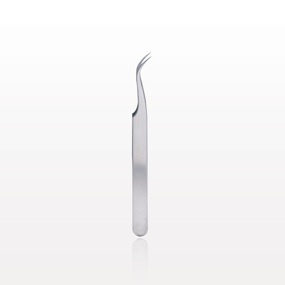 Single-Use Tweezer Forceps, Fine Tips, Curved, Satin Finish