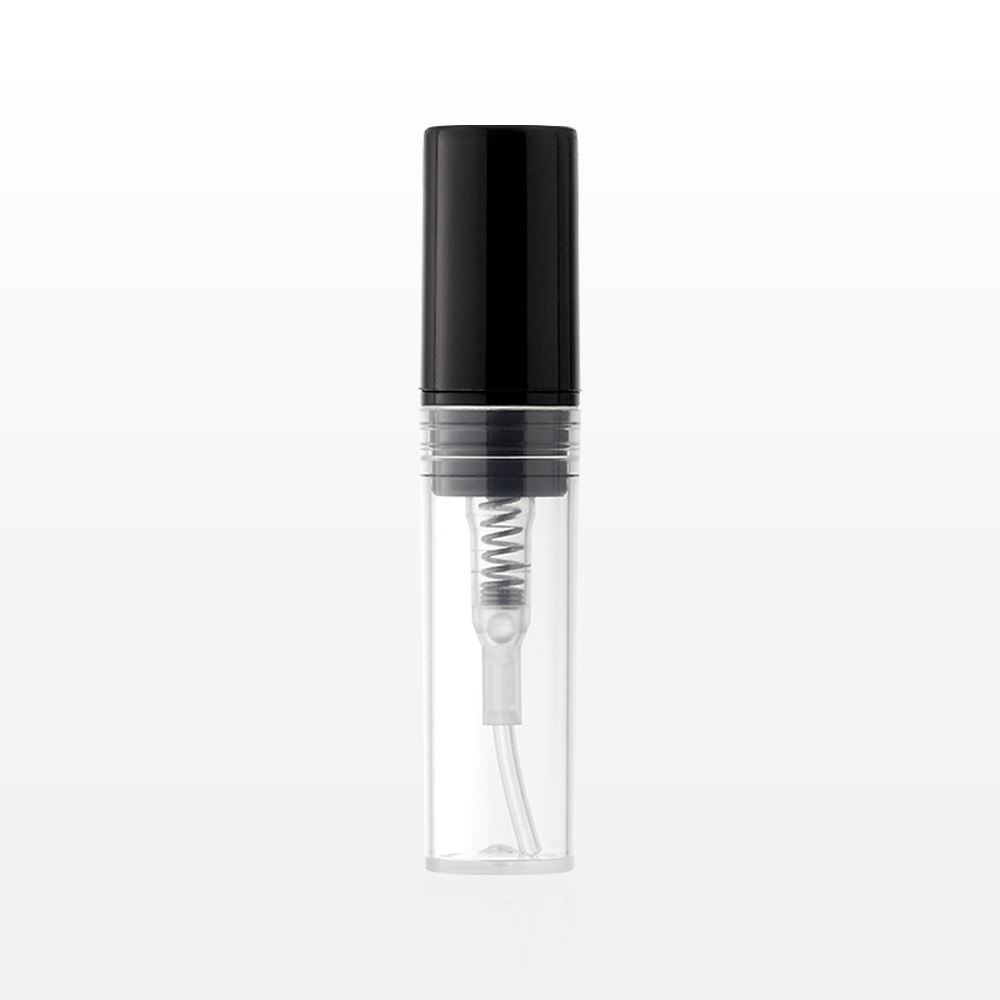 Spray Bottle, Natural with Pump and Cap, Black