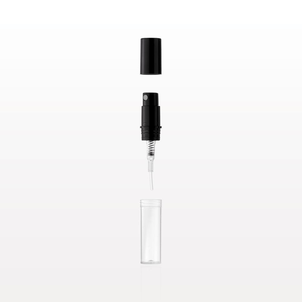 Spray Bottle, Natural with Pump and Cap, Black