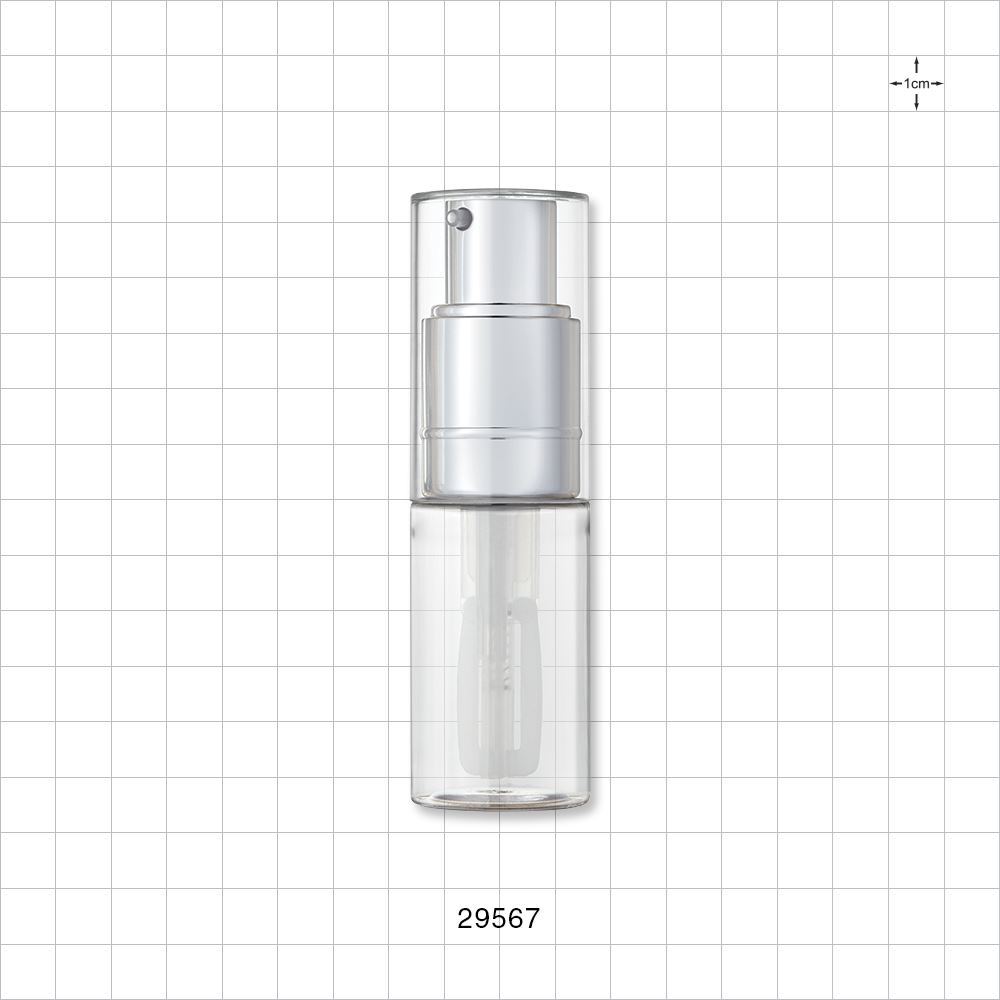 Fine Mist Powder Spray Bottle, Clear and Shiny Silver