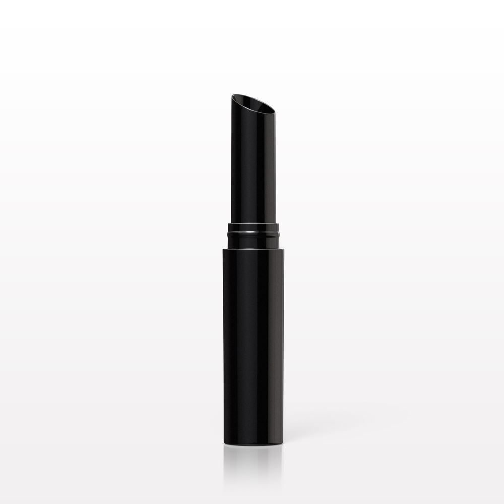 Slim Slanted Lipstick Tube and Cap, Black