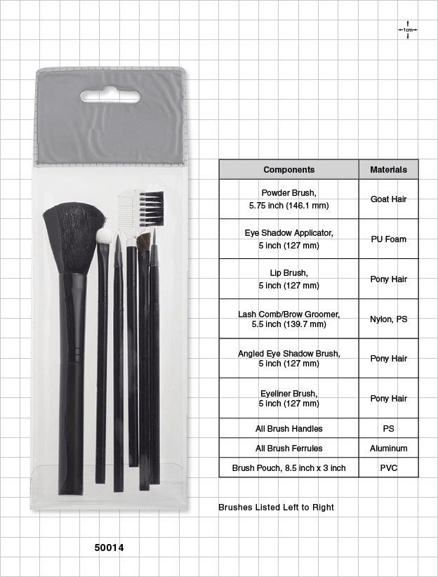 6-Piece Brush Set, Black Handles