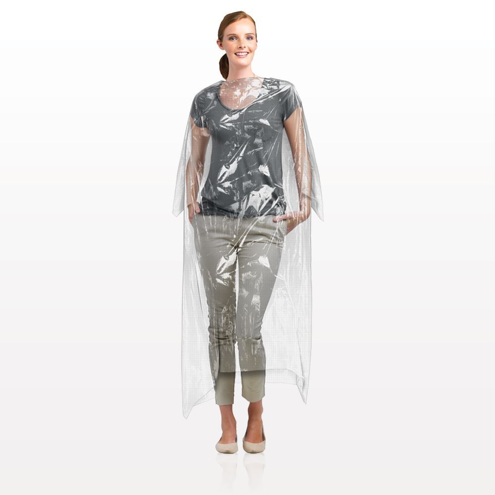 Disposable Full Length Salon Cape with Tie Closure, Clear