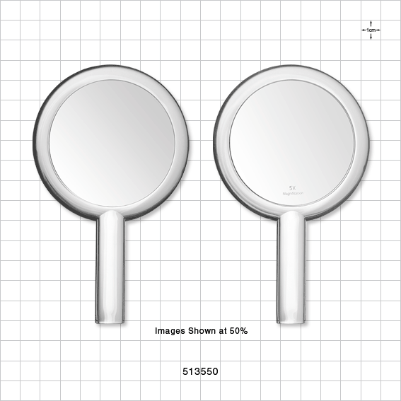 Dual Sided Hand Held Mirror, Clear