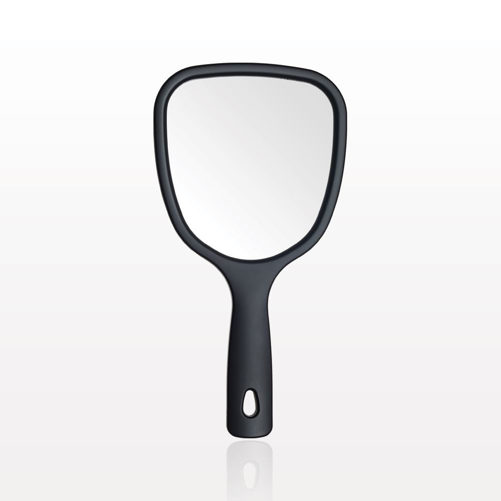 Dual Sided Hand Held Mirror, Matte Black