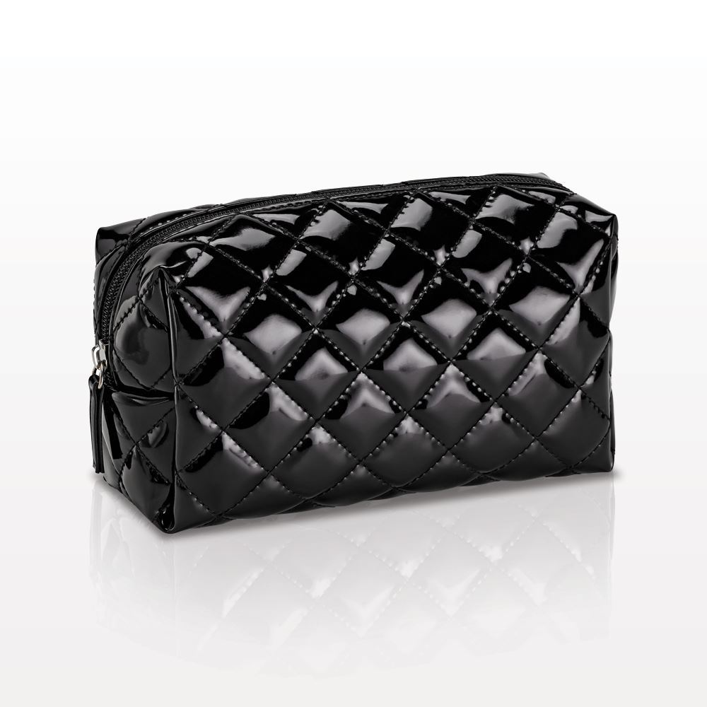 The Quilted  Small Cosmetic Bag, Black