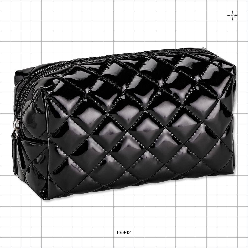 The Quilted  Small Cosmetic Bag, Black