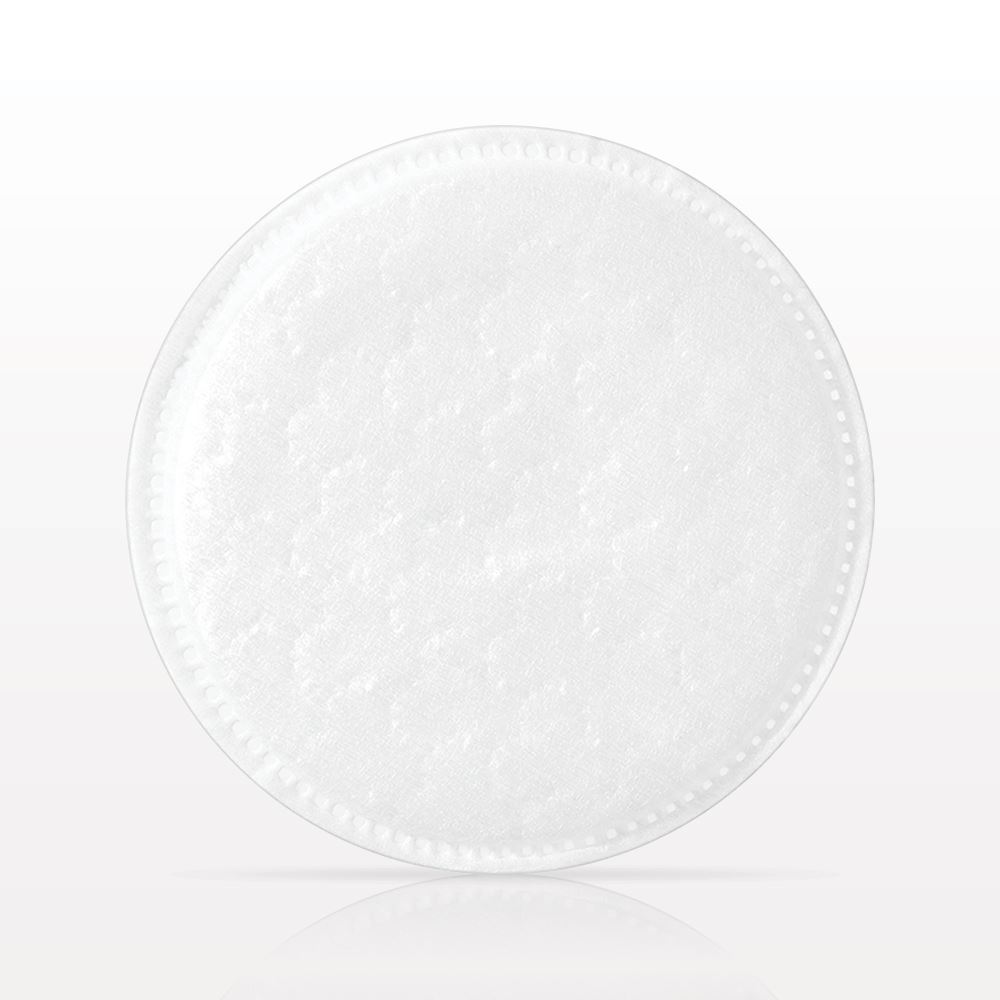 Textured Round Cotton Pad with Stitched Edges