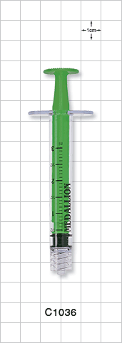 Medallion  Syringe, Male Luer Lock, Dark Green