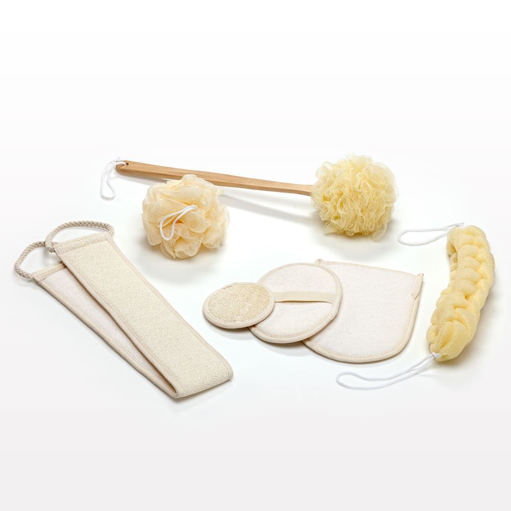 Small Loofah Pad with Hand Strap, Natural