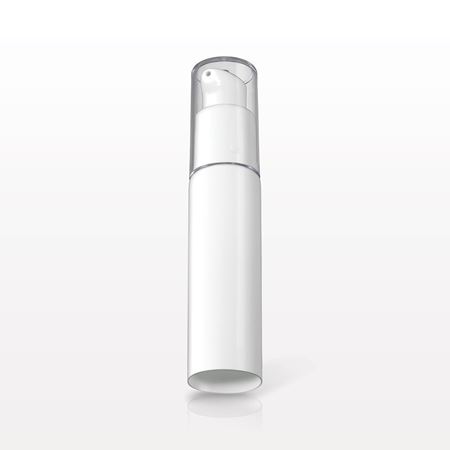 Open-Ended Tube with Airless Lotion Pump, White and Overcap, Clear