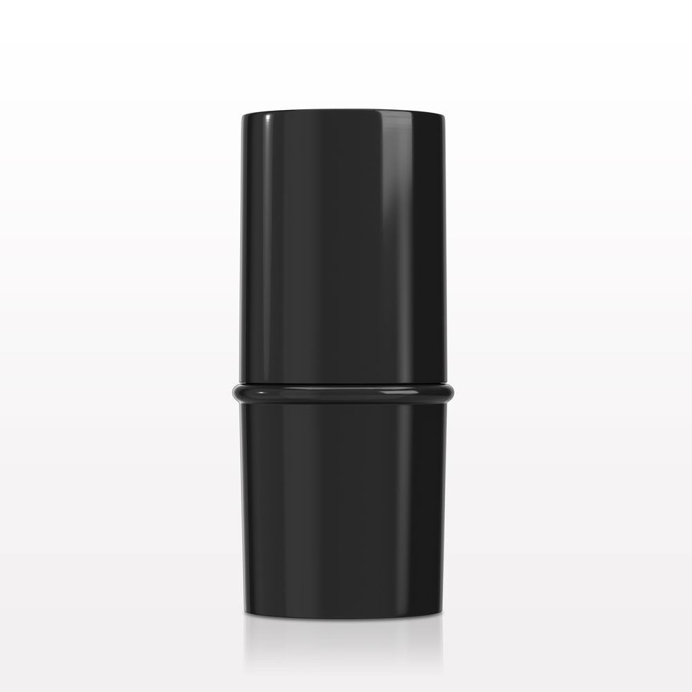 Round Twist-Up Makeup Stick Container and Cap, Black